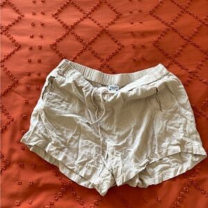 Women’s Linen Tan Cargo Shorts